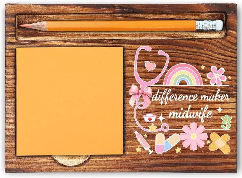 MFOMFO Midwife Thank You Gifts for Women, Midwife Appreciation Gifts for Women Sister, Difference Maker Midwife Gifts, Midwife Gifts for Nurses Week Office Home Self-Stick Note Pad Holders-LBB16 - Image 1